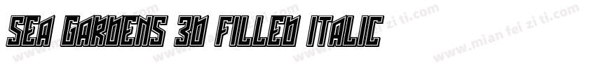 Sea Gardens 3D Filled Italic 语言英文字体转换
